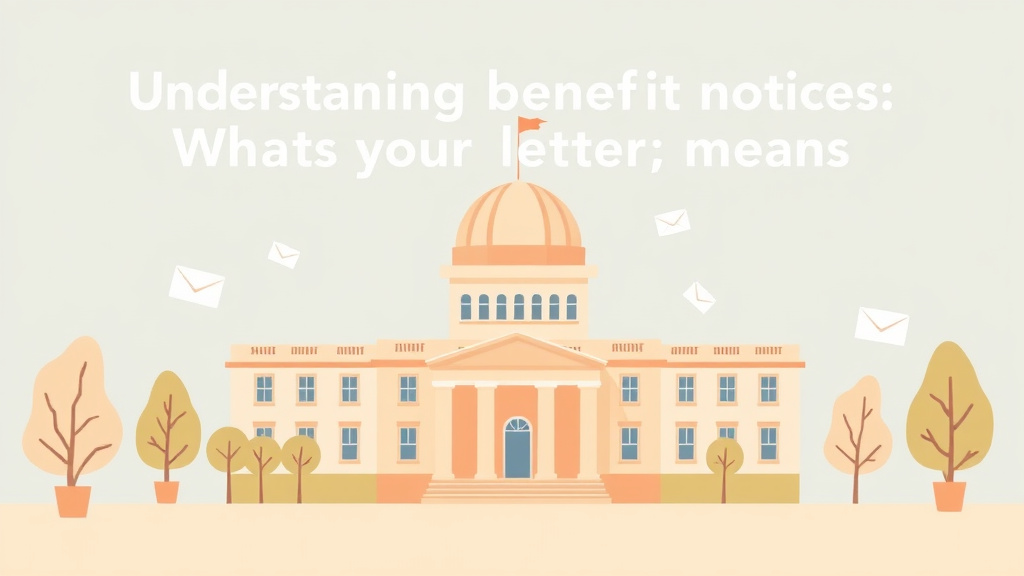 Visual overview of benefit Notices: What Each Letter Means with key concepts highlighted
