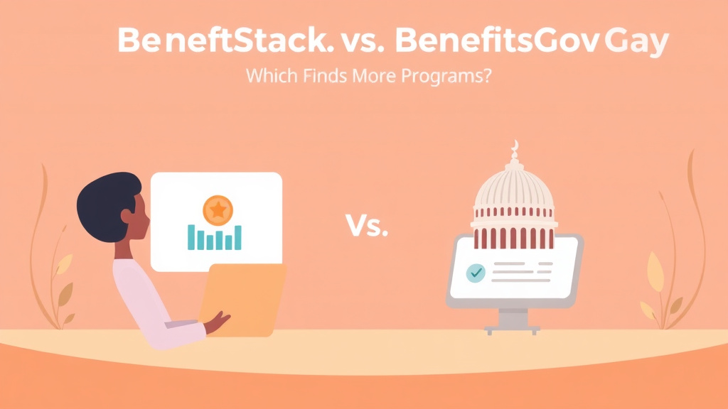 An informative visual explaining benefitStack vs Benefits.gov: Which Finds More Programs? for beginners and professionals