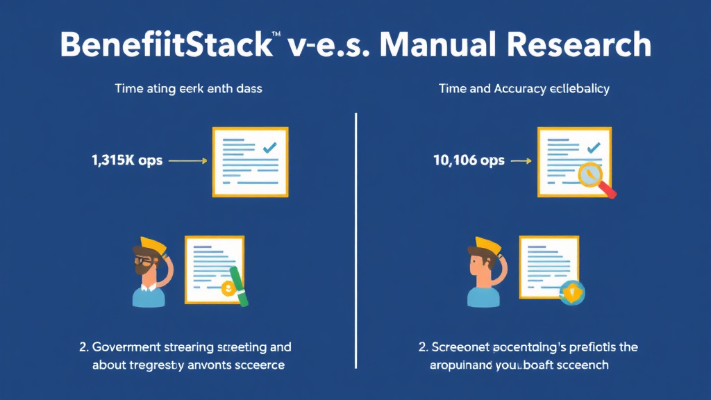 Practical checklist visual for benefitStack vs Manual Research: Time and Accuracy Comparison