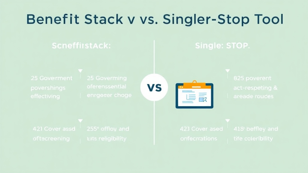 Process flow illustration for putting benefitStack vs Single Stop: Screening Tool Comparison into action