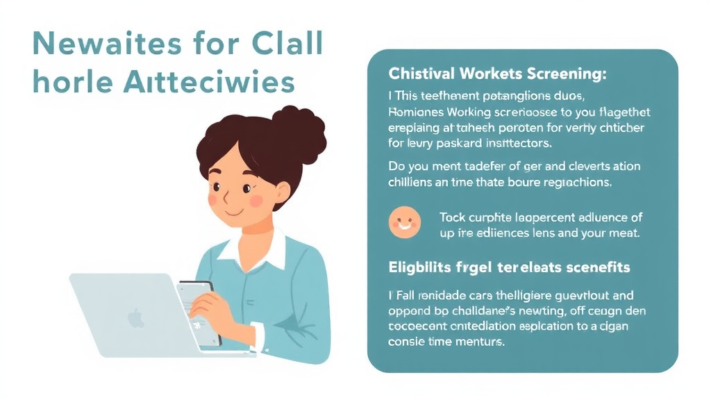 Action-oriented illustration showing how to apply benefits for Childcare Workers: Programs You Qualify For