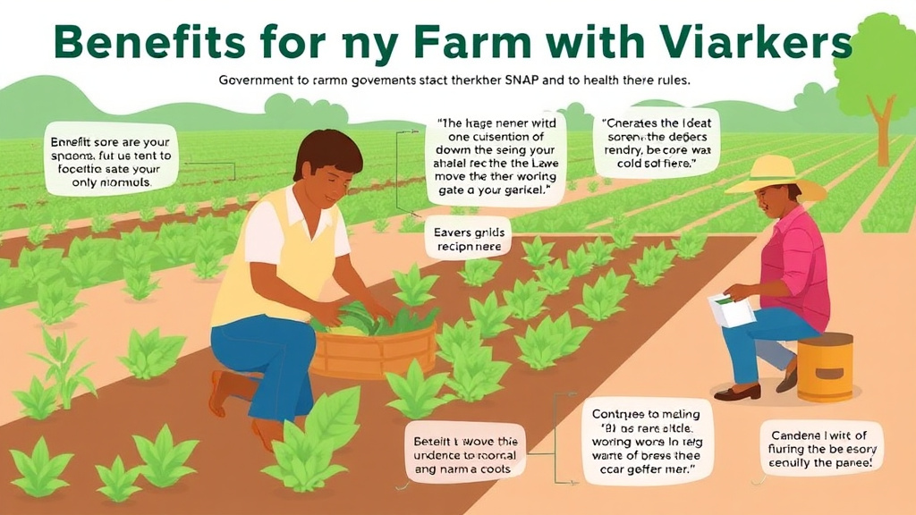Step-by-step visual guide for implementing benefits for Farm Workers: Special SNAP and Healthcare Rules