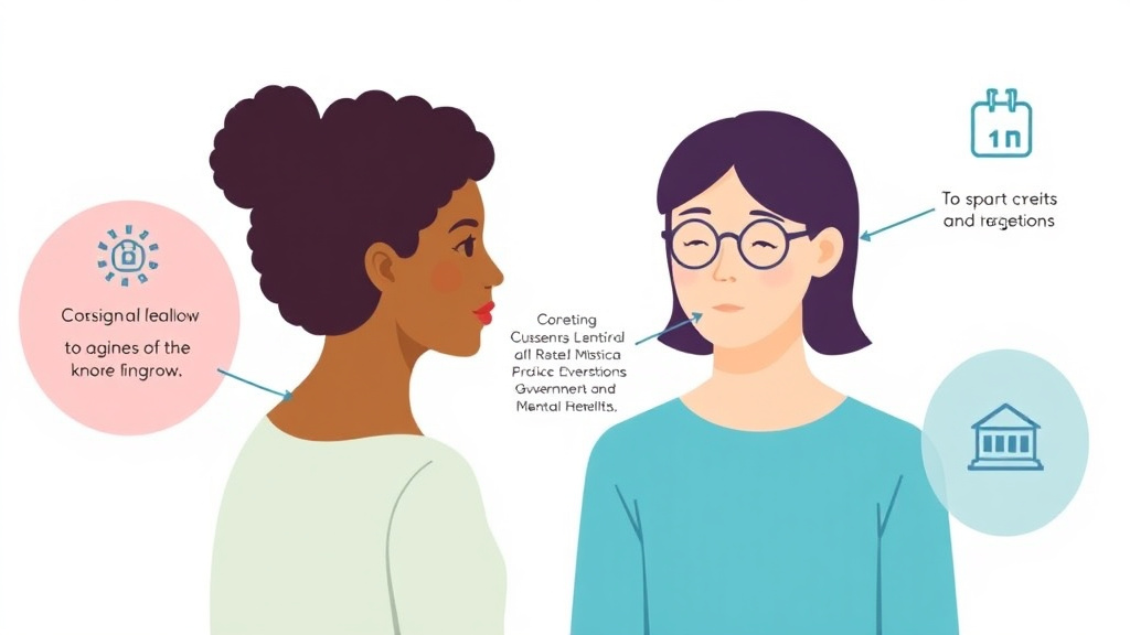 Action-oriented illustration showing how to apply benefits for Mental Health Services: Free and Low-Cost Therapy