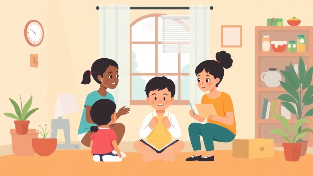 Educational graphic covering the essentials of benefits for Children: Healthcare, Nutrition, Education, and Cash Aid