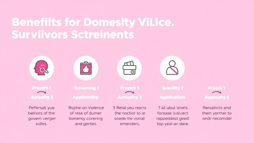 Process flow illustration for putting benefits for Domestic Violence Survivors: Safety and Support into action