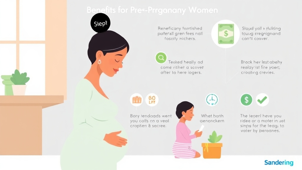 Practical checklist visual for benefits for Pregnant Women: Healthcare, Nutrition, and Cash Aid