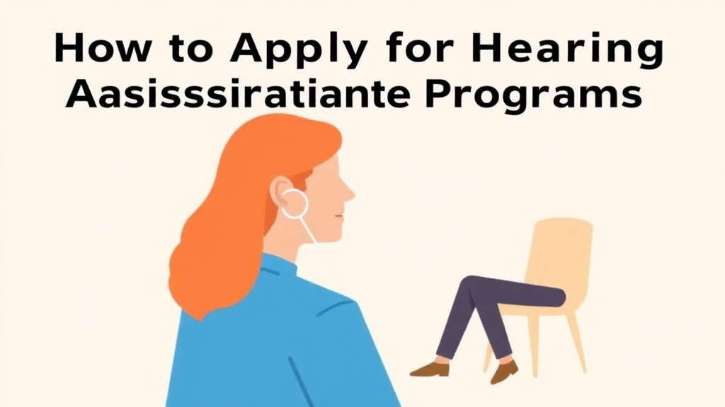 Visual overview of apply for Hearing Aid Assistance Programs with key concepts highlighted