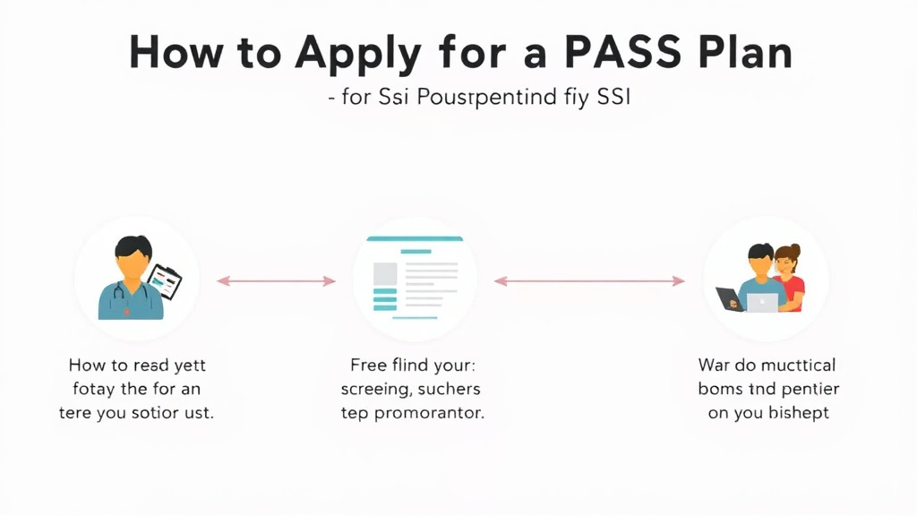 Process flow illustration for putting apply for a PASS Plan for SSI Recipients into action