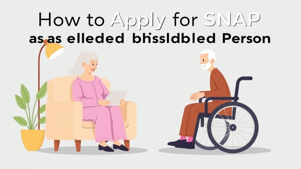 A professional illustration depicting apply for SNAP as an Elderly or Disabled Person