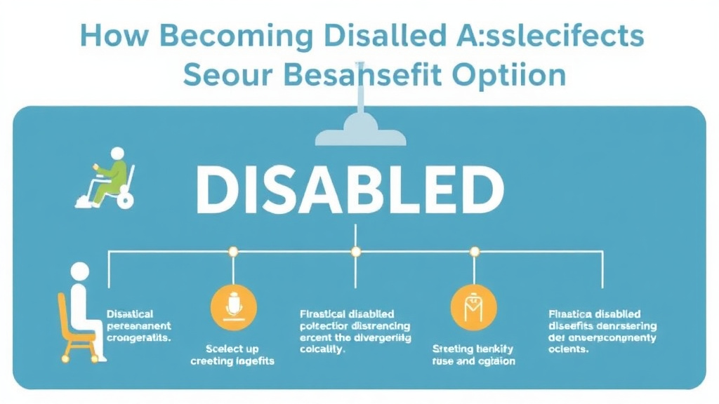 Process flow illustration for putting how Becoming Disabled Affects Your Benefit Options into action
