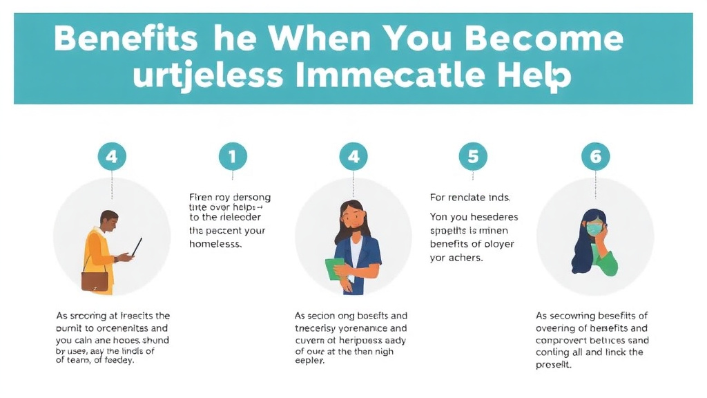 Process flow illustration for putting benefits When You Become Homeless: Immediate Help into action