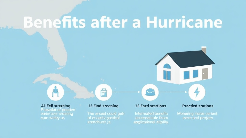 Action-oriented illustration showing how to apply benefits After a Hurricane: FEMA and State Programs