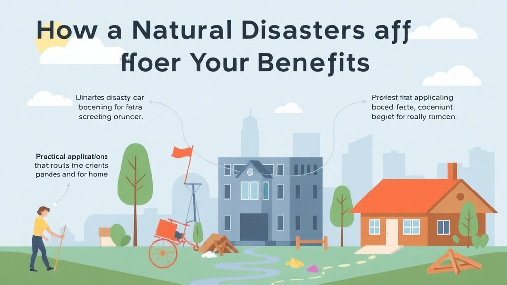 Action-oriented illustration showing how to apply how a Natural Disaster Affects Your Benefits