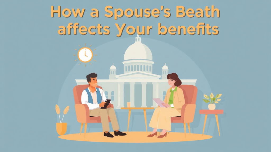 Visual overview of how a Spouse's Death Affects Your Benefits with key concepts highlighted