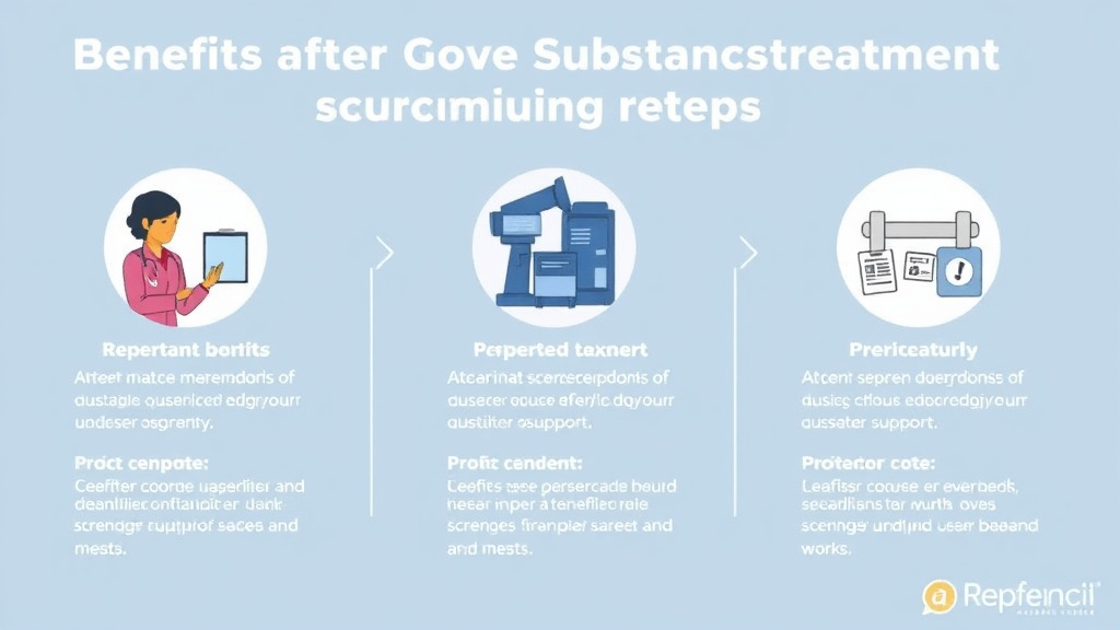 Process flow illustration for putting benefits After Substance Abuse Treatment: Continuing Support into action