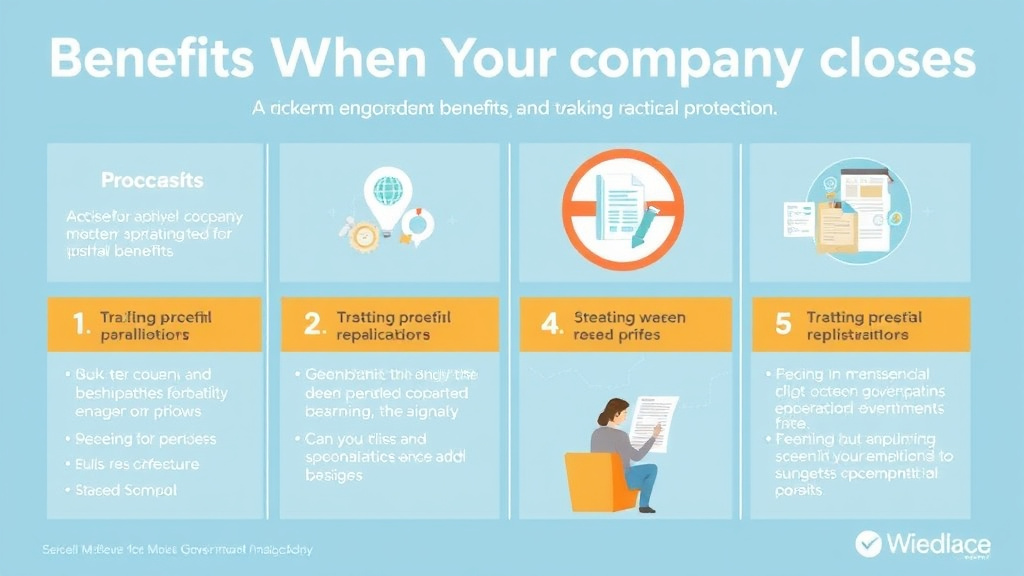 Hands-on guide visualization for benefits When Your Company Closes: Worker Protections