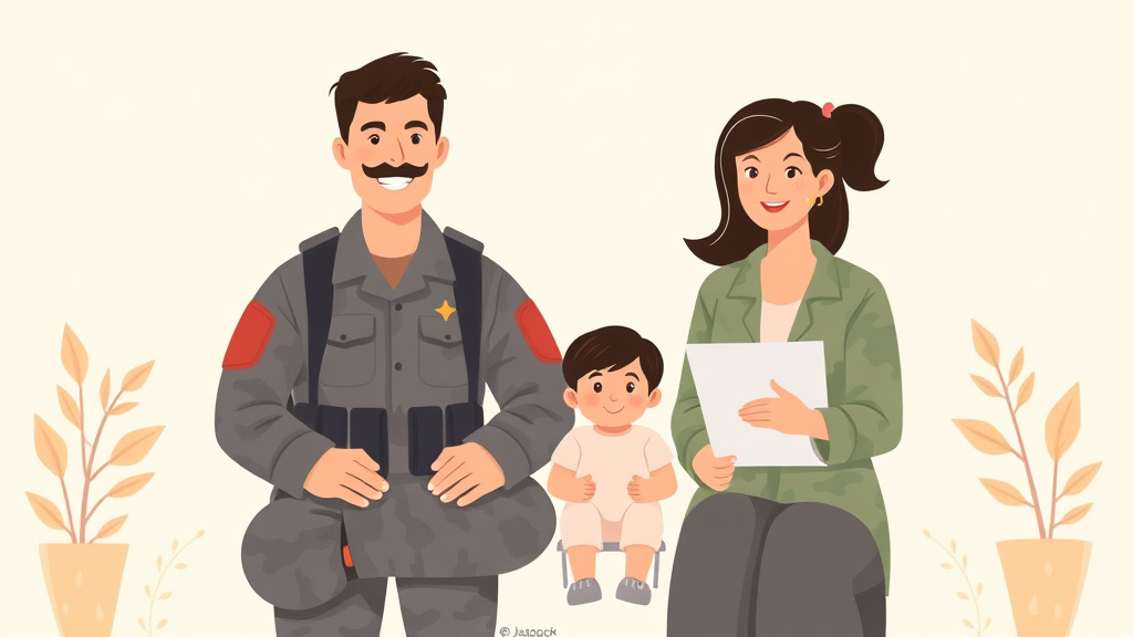 Conceptual diagram showing how benefits When Deployed: Military Family Support works in practice