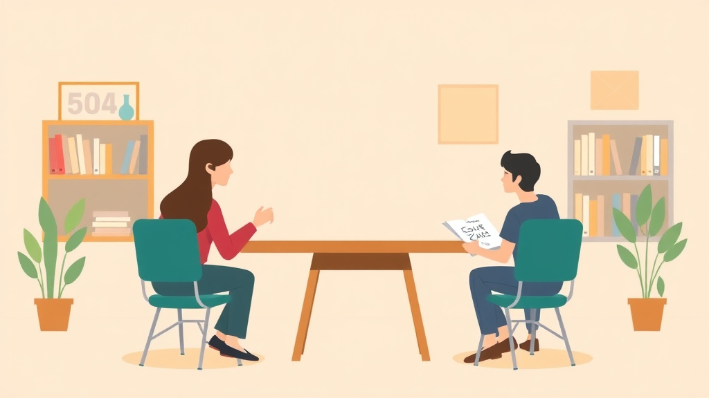 A professional illustration depicting 504 Plan Guide: Accommodations for Students With Disabilities