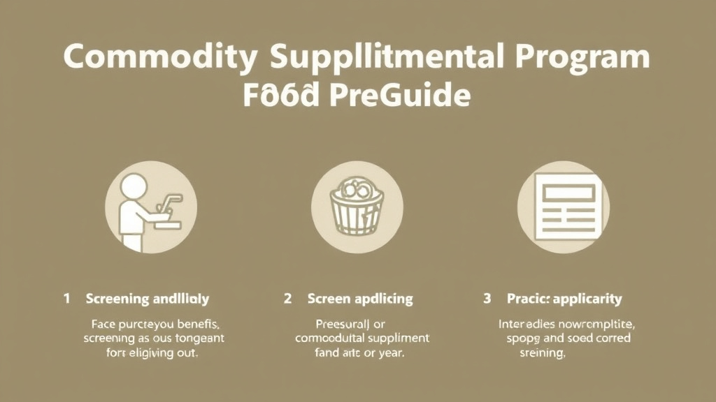 Action-oriented illustration showing how to apply commodity Supplemental Food Program (CSFP) Guide