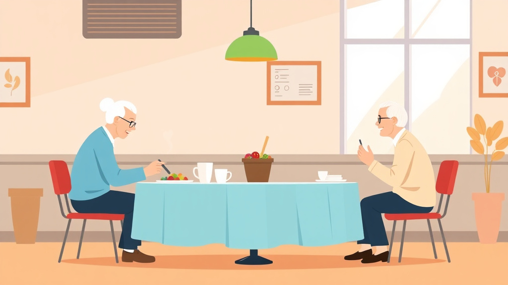 Educational graphic covering the essentials of congregate Meals Program: Free Meals at Senior Centers
