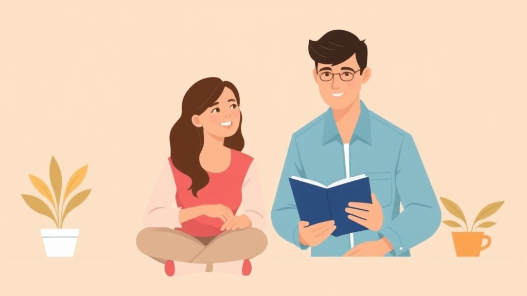 A professional illustration depicting family Planning (Title X) Program Guide