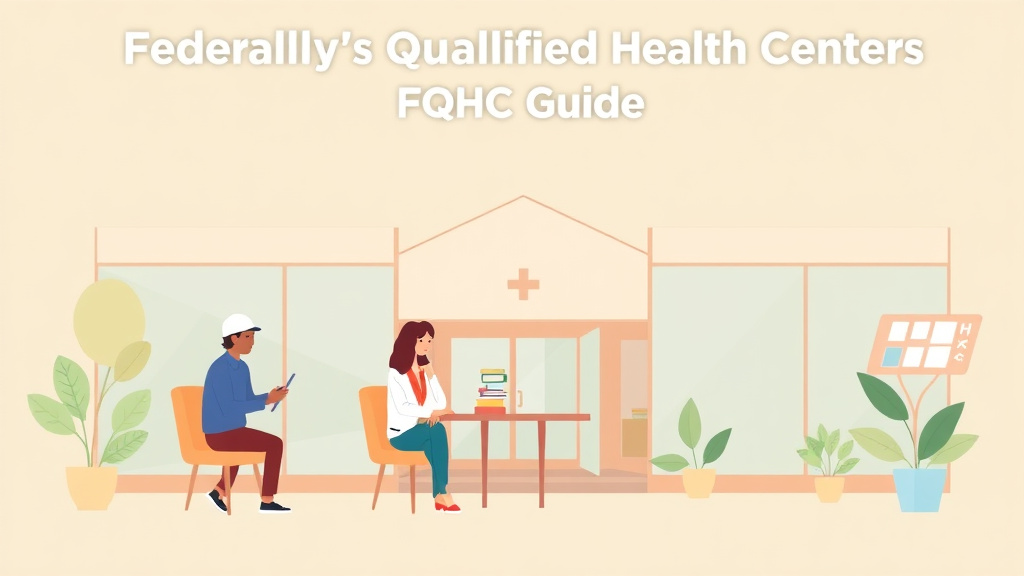 A professional illustration depicting federally Qualified Health Centers (FQHC) Guide