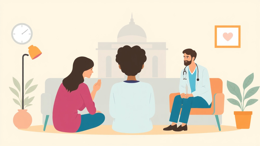 Illustration breaking down the fundamentals of medicaid Mental Health Services: Therapy and Psychiatry Coverage