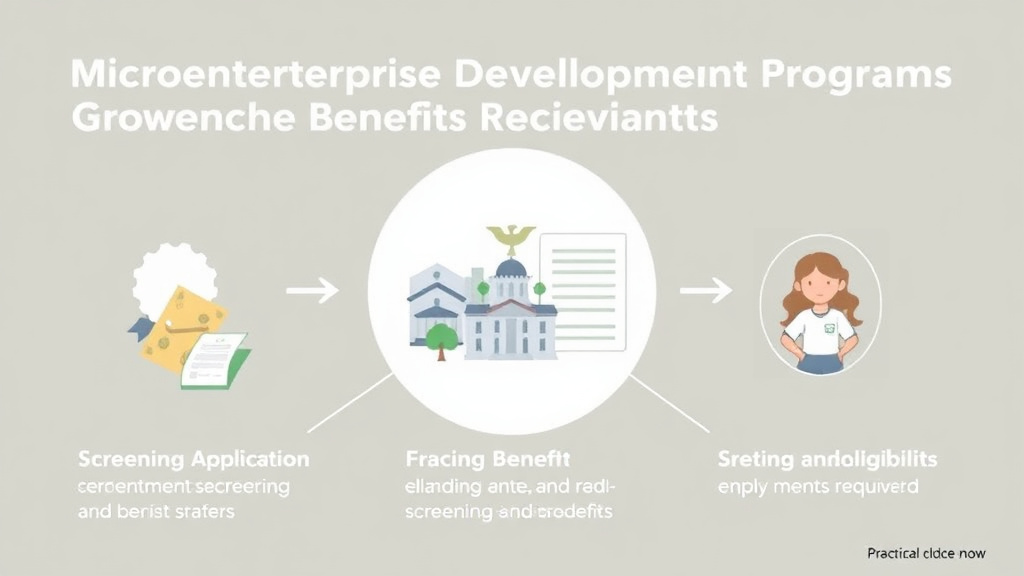 Practical workflow diagram for microenterprise Development Programs for Benefits Recipients