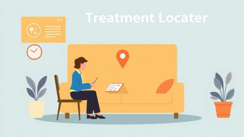 Illustration breaking down the fundamentals of SAMHSA Treatment Locator Guide: Finding Free Substance Abuse Help