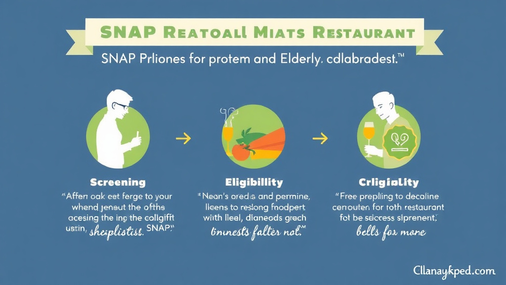 Process flow illustration for putting SNAP Restaurant Meals Program for Elderly and Disabled into action