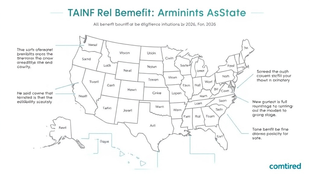 Process flow illustration for putting TANF Benefit Amounts by State 2026 into action