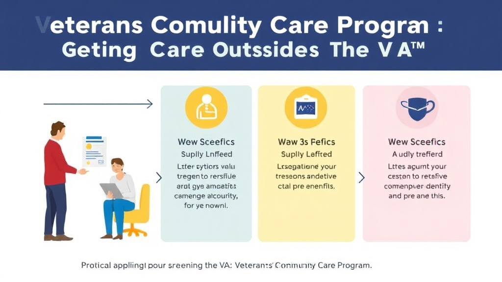 Action-oriented illustration showing how to apply veterans Community Care Program: Getting Care Outside the VA