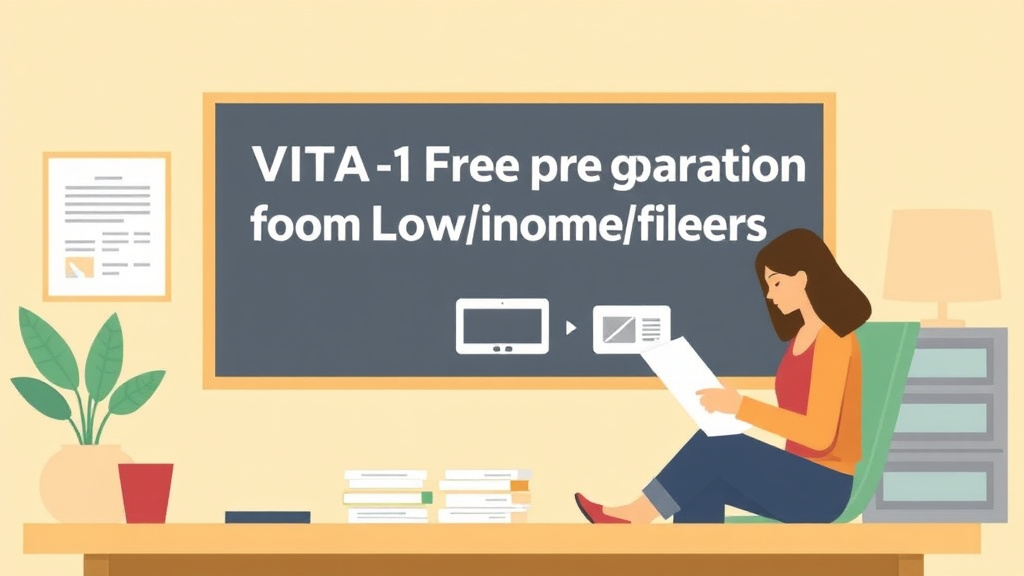 Illustration breaking down the fundamentals of VITA: Free Tax Preparation for Low-Income Filers