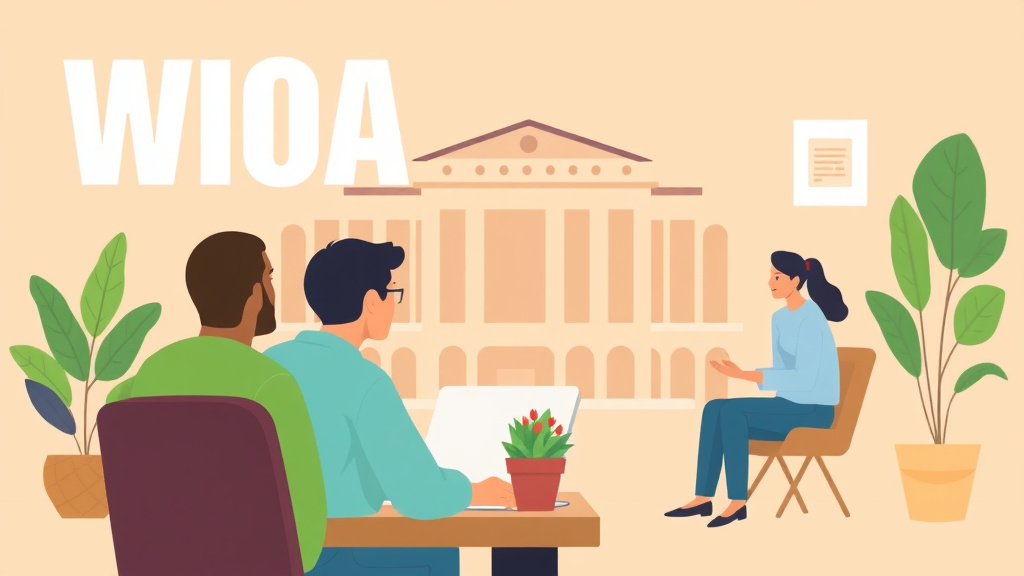 An informative visual explaining WIOA Guide: Free Job Training and Career Services for beginners and professionals