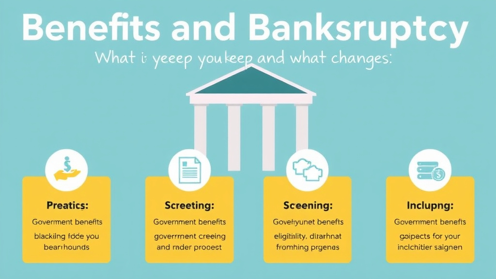 Action-oriented illustration showing how to apply benefits and Bankruptcy: What You Keep and What Changes