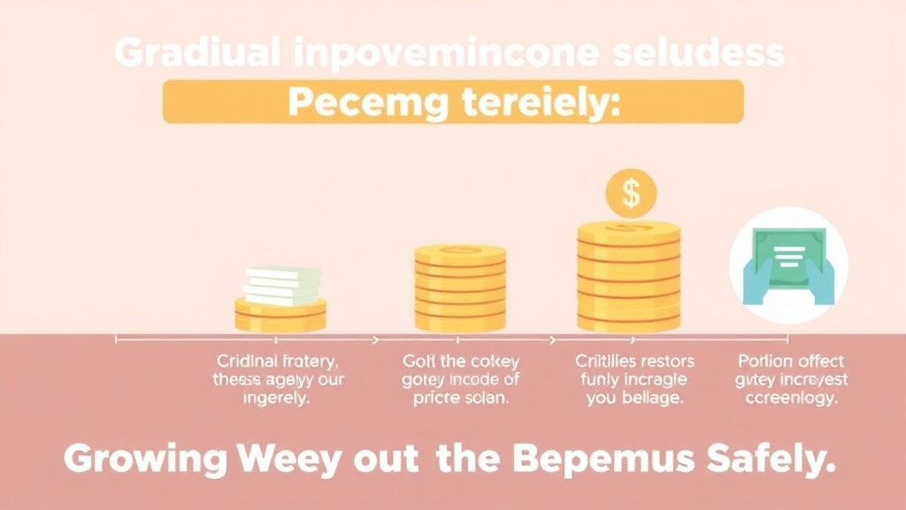 Action-oriented illustration showing how to apply gradual Income Increase Strategy: Growing Out of Benefits Safely