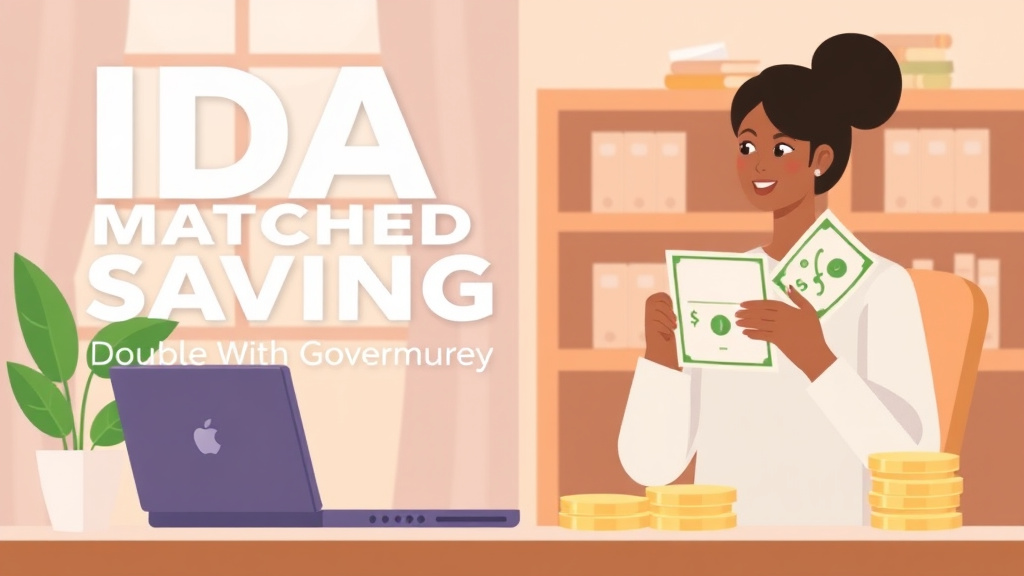 Visual overview of IDA Matched Savings: Double Your Money With Government Help with key concepts highlighted