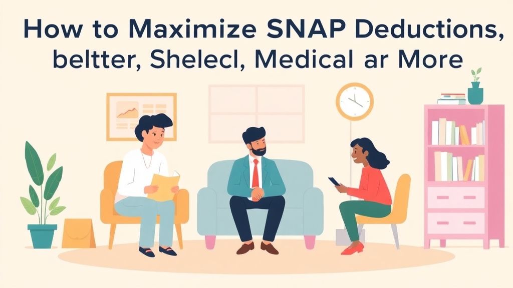 Educational graphic covering the essentials of maximize SNAP Deductions: Shelter, Medical, and More