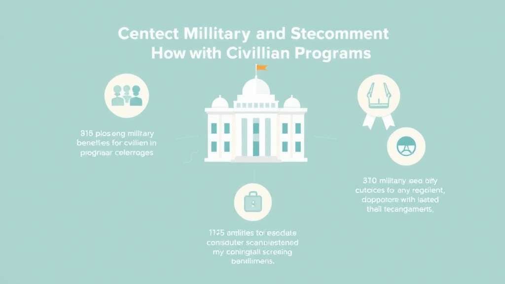 Process flow illustration for putting combining Military Benefits With Civilian Programs into action