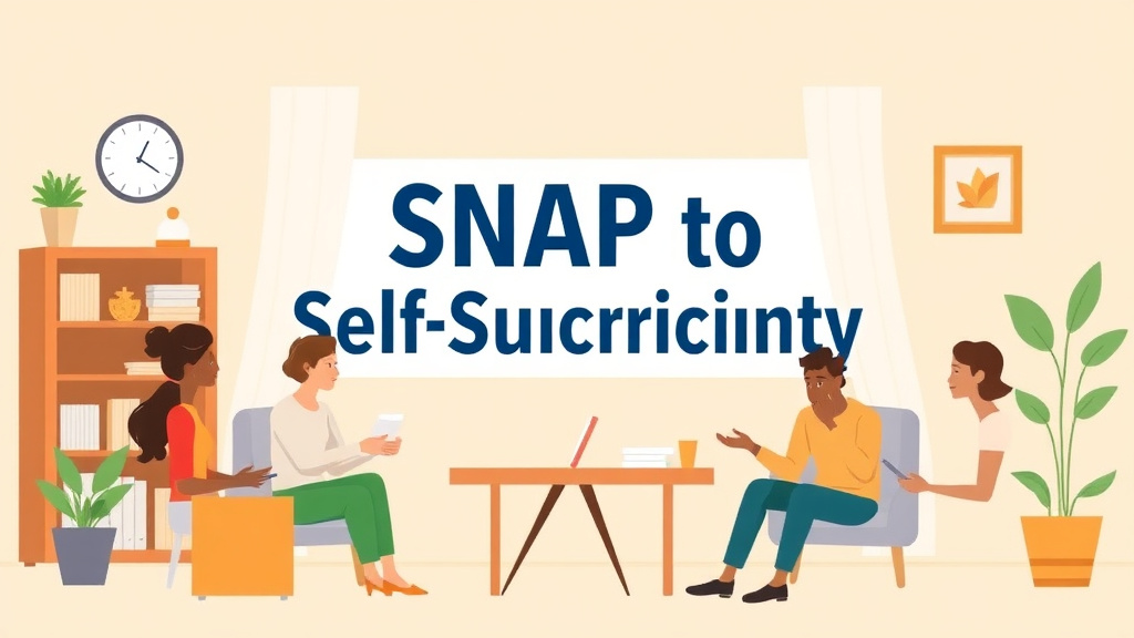 An informative visual explaining SNAP to Self-Sufficiency: A Realistic Transition Plan for beginners and professionals