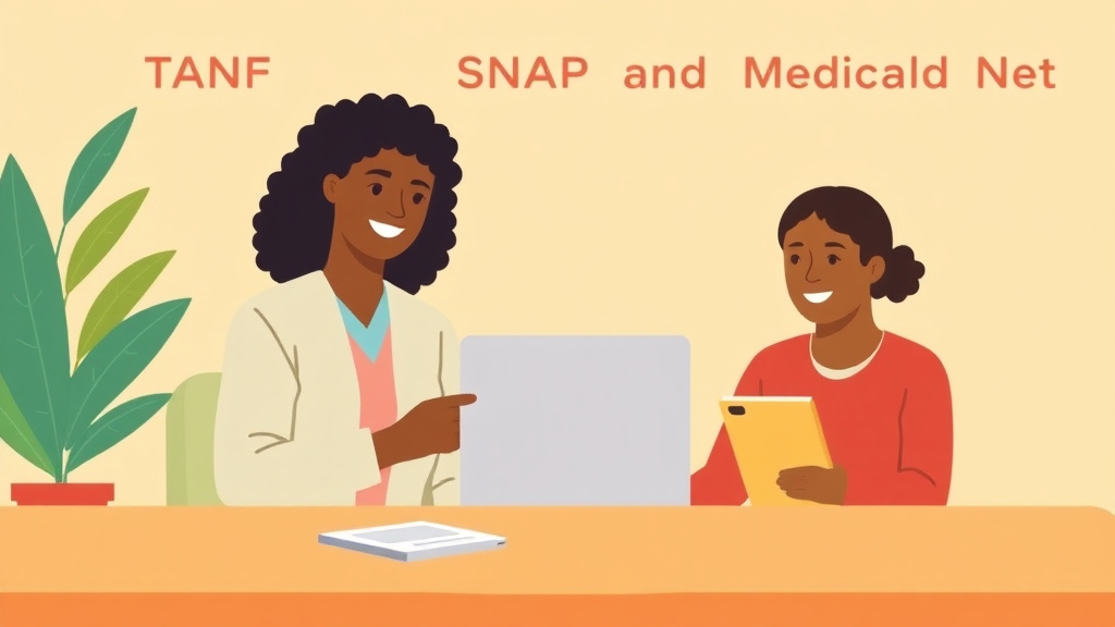 Visual overview of TANF, SNAP, and Medicaid Together: The Full Safety Net with key concepts highlighted