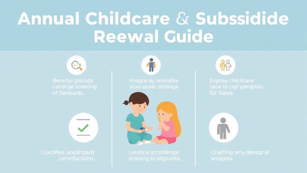 Process flow illustration for putting annual Childcare Subsidy Renewal Guide into action
