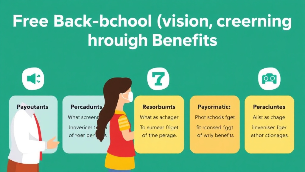 Action-oriented illustration showing how to apply free Back-to-School Vision Screening Through Benefits