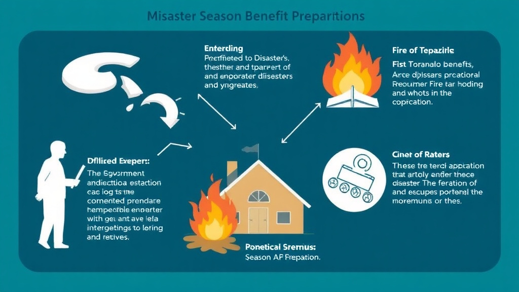 Real-world application diagram for disaster Season Benefit Preparation: Hurricane, Fire, Tornado
