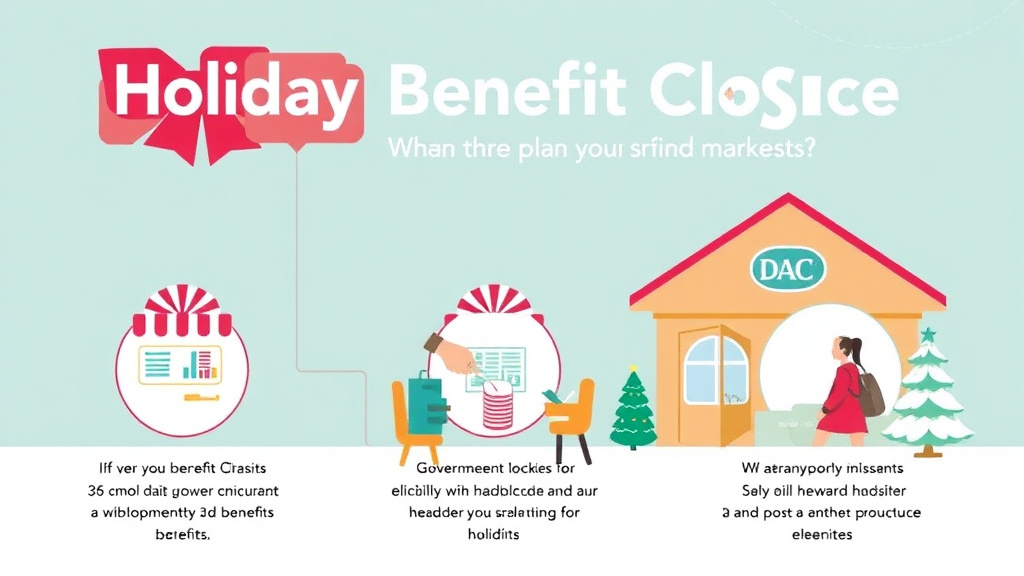 Action-oriented illustration showing how to apply holiday Benefit Office Closures: Plan Your Appointments