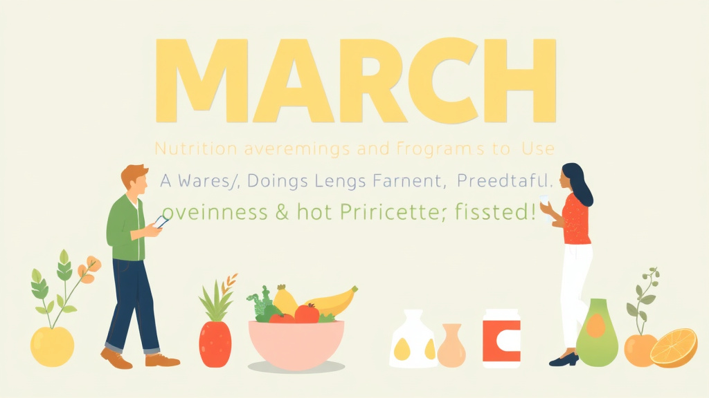 An informative visual explaining march Nutrition Awareness: Food Benefit Programs to Use for beginners and professionals
