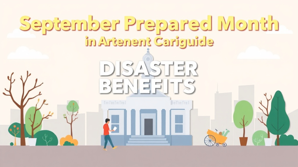 Educational graphic covering the essentials of september Preparedness Month: Disaster Benefits Guide