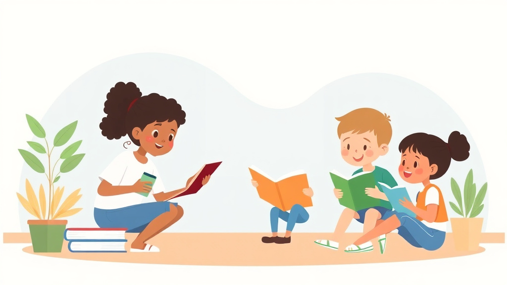 A professional illustration depicting free Summer Reading Programs for Kids on Benefits