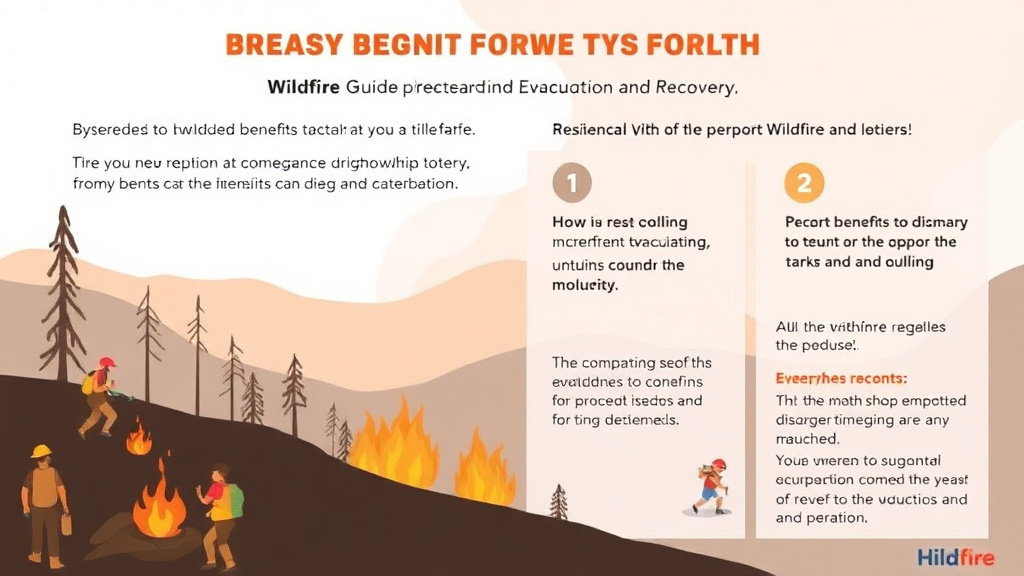 Action-oriented illustration showing how to apply wildfire Season Benefit Guide: Evacuation and Recovery