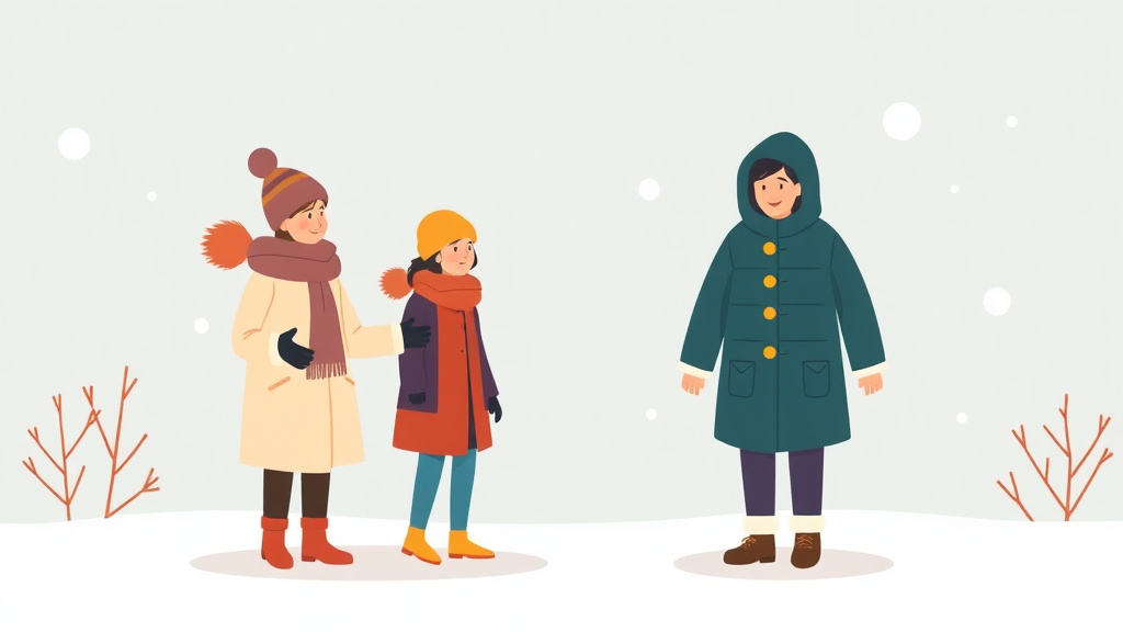 Clear illustration of winter Coat Drives and Clothing Assistance Programs with supporting details